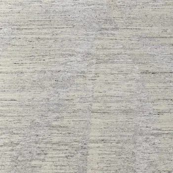 8' X 12' Ivory and Gray Abstract Hand Knotted Worn Faded Area Rug