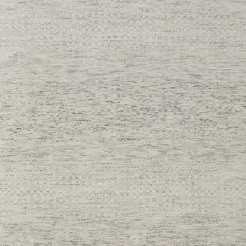 8' X 12' Ivory and Gray Wool Hand Knotted Area Rug With Fringe