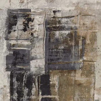 5' X 8' Gray Black and Brown Abstract Power Loom Area Rug