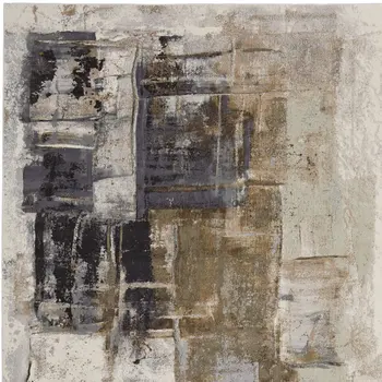5' X 8' Gray Black and Brown Abstract Power Loom Area Rug