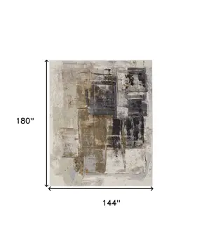 12' X 15' Gray Black and Brown Abstract Power Loom Area Rug