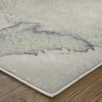 9' X 12' Gray Black and Brown Abstract Power Loom Area Rug