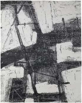 8' X 10' Black and Gray Abstract Hand Woven Area Rug