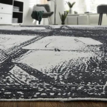 10' X 14' Black and Gray Abstract Hand Woven Area Rug