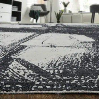 12' X 15' Black and Gray Abstract Hand Woven Area Rug