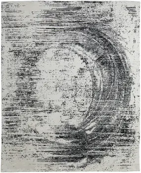 4' X 6' Black and Gray Abstract Hand Woven Area Rug