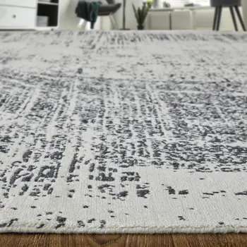 2' X 3' Black and Gray Abstract Hand Woven Area Rug