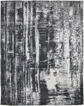 4' X 6' Black and Gray Abstract Hand Woven Area Rug