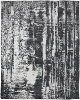 10' X 14' Black and Gray Abstract Hand Woven Area Rug