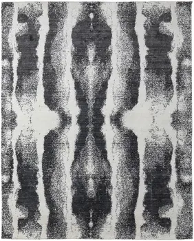 10' X 14' Black and Gray Abstract Hand Woven Area Rug