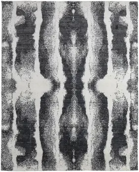 10' X 14' Black and Gray Abstract Hand Woven Area Rug