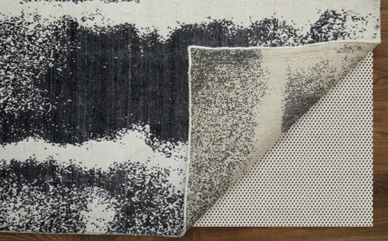 10' X 14' Black and Gray Abstract Hand Woven Area Rug