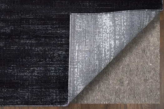 9' X 13' Black and Gray Power Loom Area Rug
