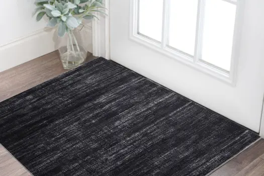 2' X 3' Black and Gray Power Loom Area Rug
