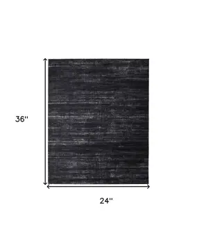 2' X 3' Black and Gray Power Loom Area Rug
