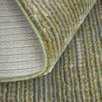 9' X 13' Tan and Green Power Loom Area Rug