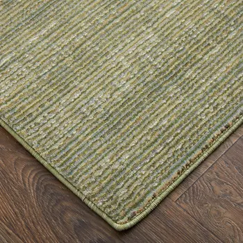 2' X 3' Tan and Green Power Loom Area Rug