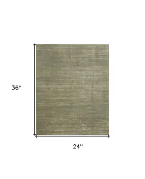 2' X 3' Tan and Green Power Loom Area Rug
