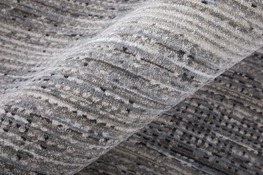 5' X 8' Gray and Ivory Power Loom Area Rug