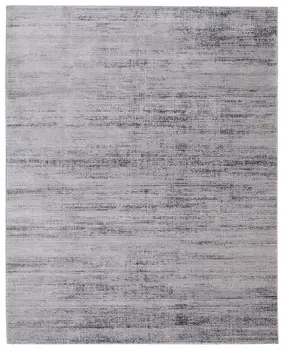 7' X 10' Gray and Ivory Power Loom Area Rug