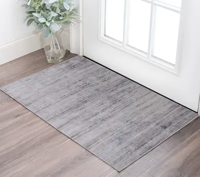 2' X 3' Gray and Ivory Power Loom Area Rug