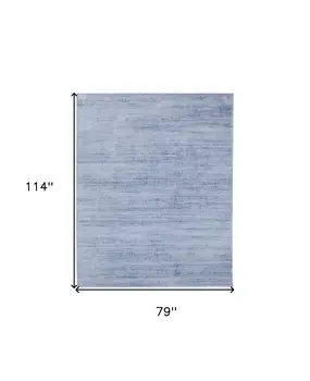 7' X 10' Blue and Ivory Power Loom Area Rug