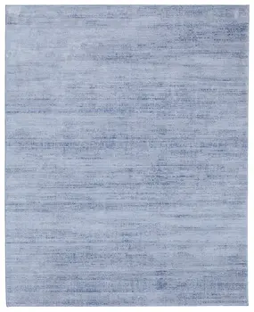 7' X 10' Blue and Ivory Power Loom Area Rug