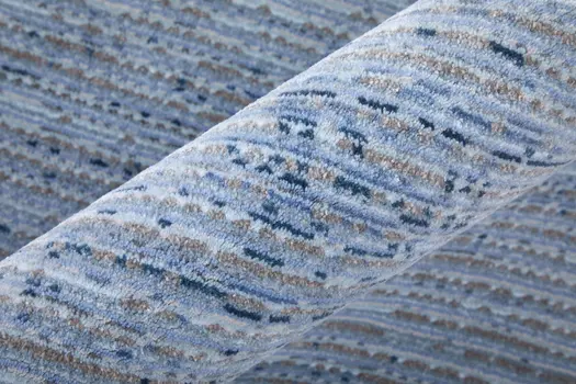 9' X 13' Blue and Ivory Power Loom Area Rug