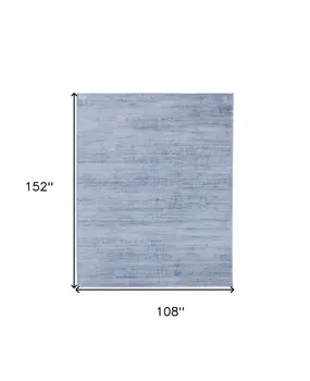 9' X 13' Blue and Ivory Power Loom Area Rug