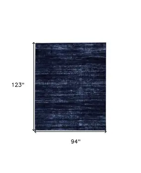 8' X 10' Black and Blue Power Loom Area Rug