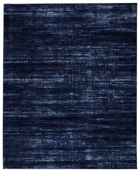 8' X 10' Black and Blue Power Loom Area Rug