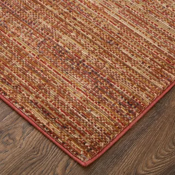 7' X 10' Tan and Brown Power Loom Area Rug