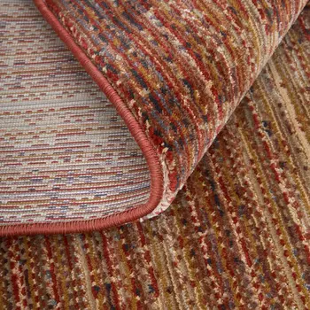 7' X 10' Tan and Brown Power Loom Area Rug