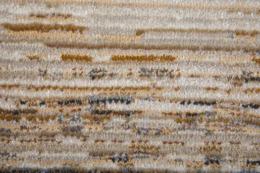 2' X 3' Ivory and Tan Abstract Power Loom Worn Faded Area Rug