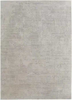 4' X 6' Gray and Ivory Abstract Hand Woven Worn Faded Area Rug