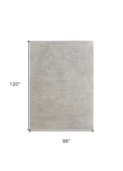 8' X 10' Gray and Ivory Abstract Hand Woven Worn Faded Area Rug