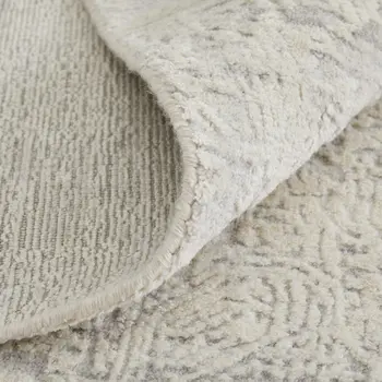 9' X 12' Gray and Ivory Abstract Hand Woven Worn Faded Area Rug