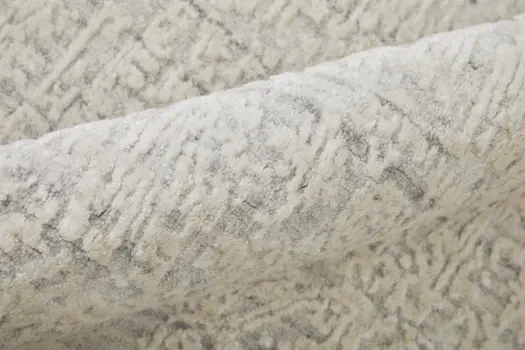 2' X 3' Gray and Ivory Abstract Hand Woven Worn Faded Area Rug