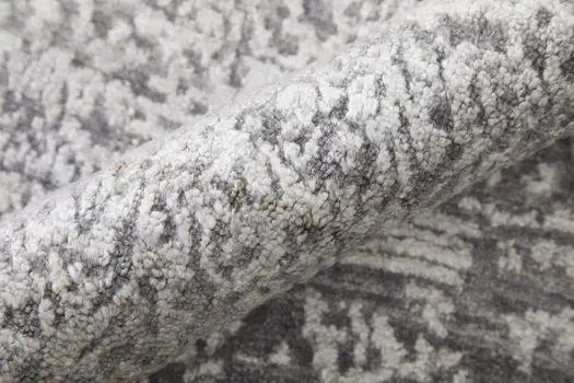 2' X 3' Gray Abstract Hand Woven Worn Faded Area Rug