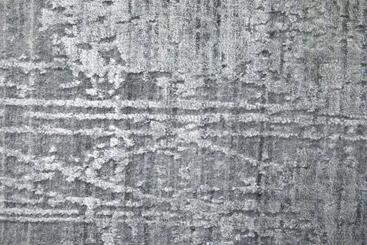 2' X 3' Gray and Silver Abstract Hand Woven Worn Faded Area Rug