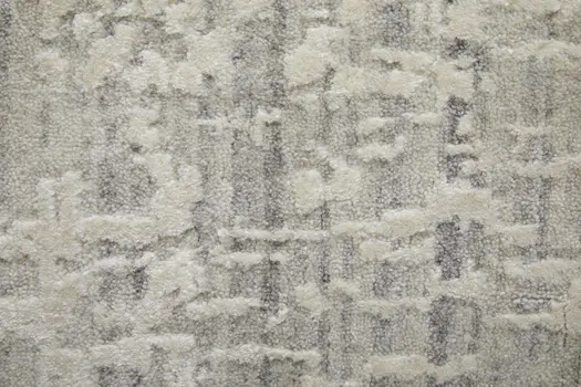 2' X 3' Ivory and Gray Abstract Hand Woven Worn Faded Area Rug
