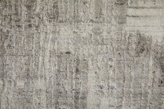 3' X 5' Gray and Ivory Abstract Hand Woven Worn Faded Area Rug