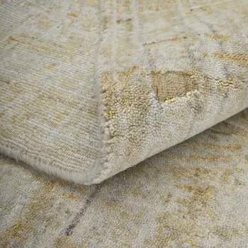 8' X 10' Yellow and Ivory Abstract Hand Woven Area Rug
