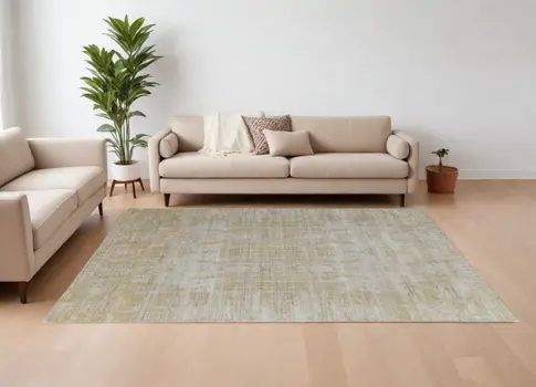 12' X 15' Yellow and Ivory Abstract Hand Woven Area Rug