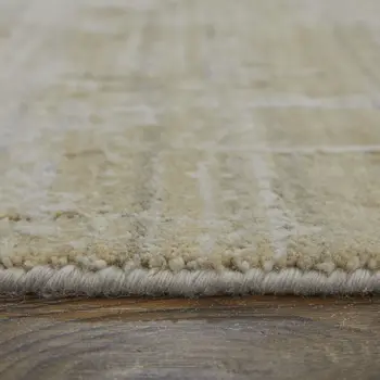 2' X 3' Yellow and Ivory Abstract Hand Woven Area Rug