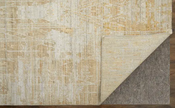 2' X 3' Yellow and Ivory Abstract Hand Woven Area Rug