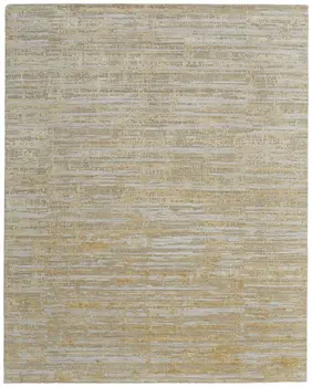 12' X 15' Yellow and Ivory Abstract Hand Woven Area Rug