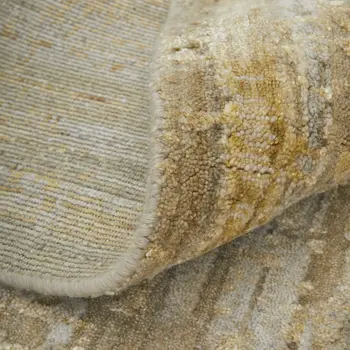 12' X 15' Yellow and Ivory Abstract Hand Woven Area Rug