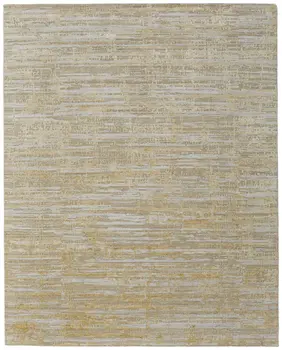 12' X 15' Yellow and Ivory Abstract Hand Woven Area Rug