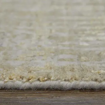 3' X 5' Yellow and Ivory Abstract Hand Woven Area Rug